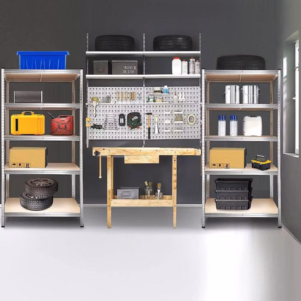 Kelvenix 5 Tier Heavy Duty Garage Shelving Storage Unit, Silver, H 180 cm x W 90 cm x D 40 cm – 2