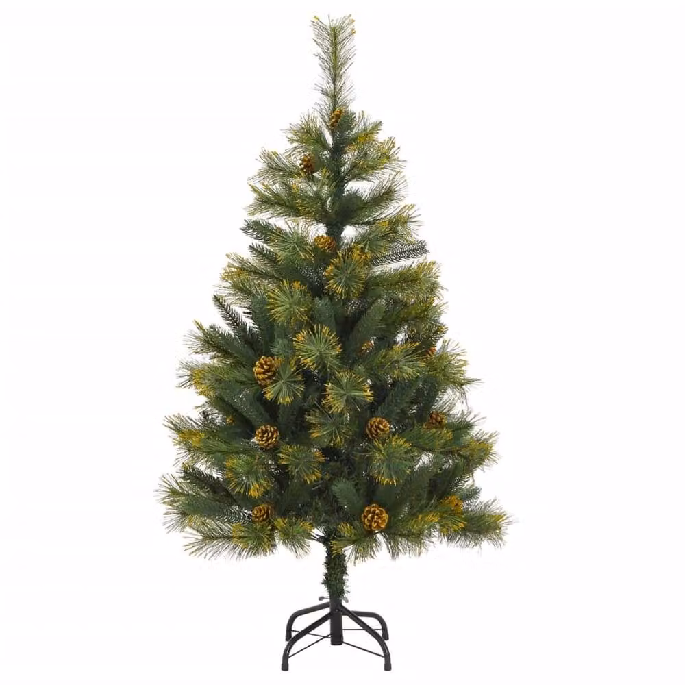 Berkfield Home Beautiful Artificial Hinged Christmas Tree with Cones, Green, Height: 120 cm – 3