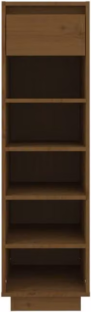 Berkfield Home Solid Wood Pine Shoe Cabinet in Brown, W/D/H: 30 x 34 x 105 cm