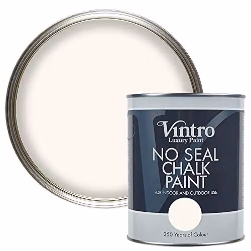 Vintro No Seal Chalk Paint in Champagne Waltz White, 1 Litre