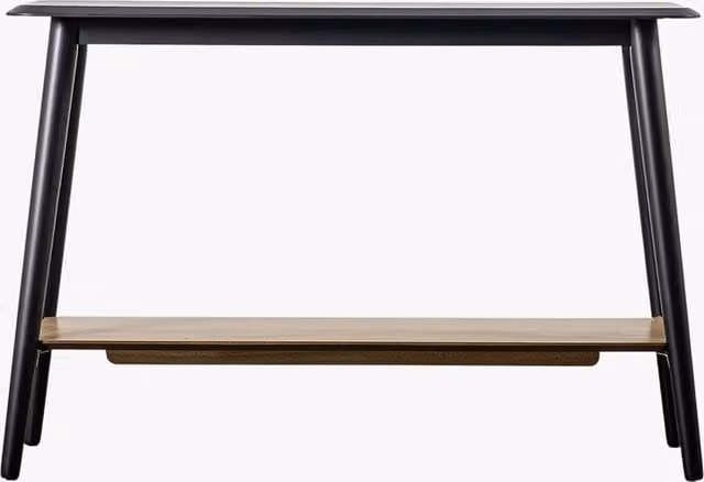 Noirot Mid-Century Rectangular Console Table in Black Oak and Mango Wood