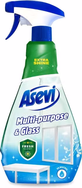 Asevi Multi Purpose and Glass Cleaner, 750ml, Multicolour