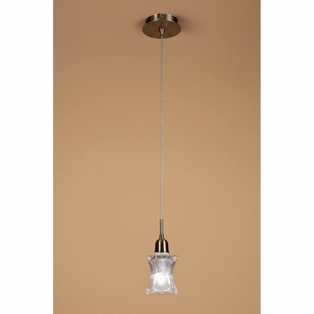 Netlighting Alaska Pendant Light in Antique Brass and Gold with Transparent Glass – 2
