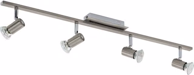 Loops Semi Flush Ceiling Light in Chrome Silver with 4x GU10 LED Bulbs
