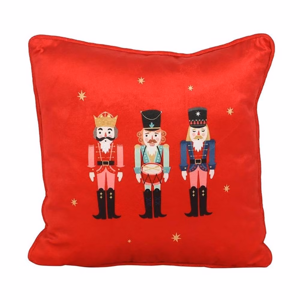 Uniqueful Red Square Nutcracker Christmas Cushion, 45 x 45 cm – 3