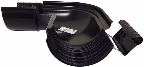 Galeco Black Galvanised Steel Half Round Gutter External Angle 90 Degree 120mm