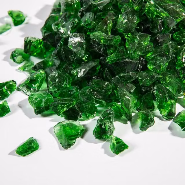 Teamson Home Green Tempered Fire Glass Lava Rocks for Outdoor Gas Fire Pits, 4 kg – 1