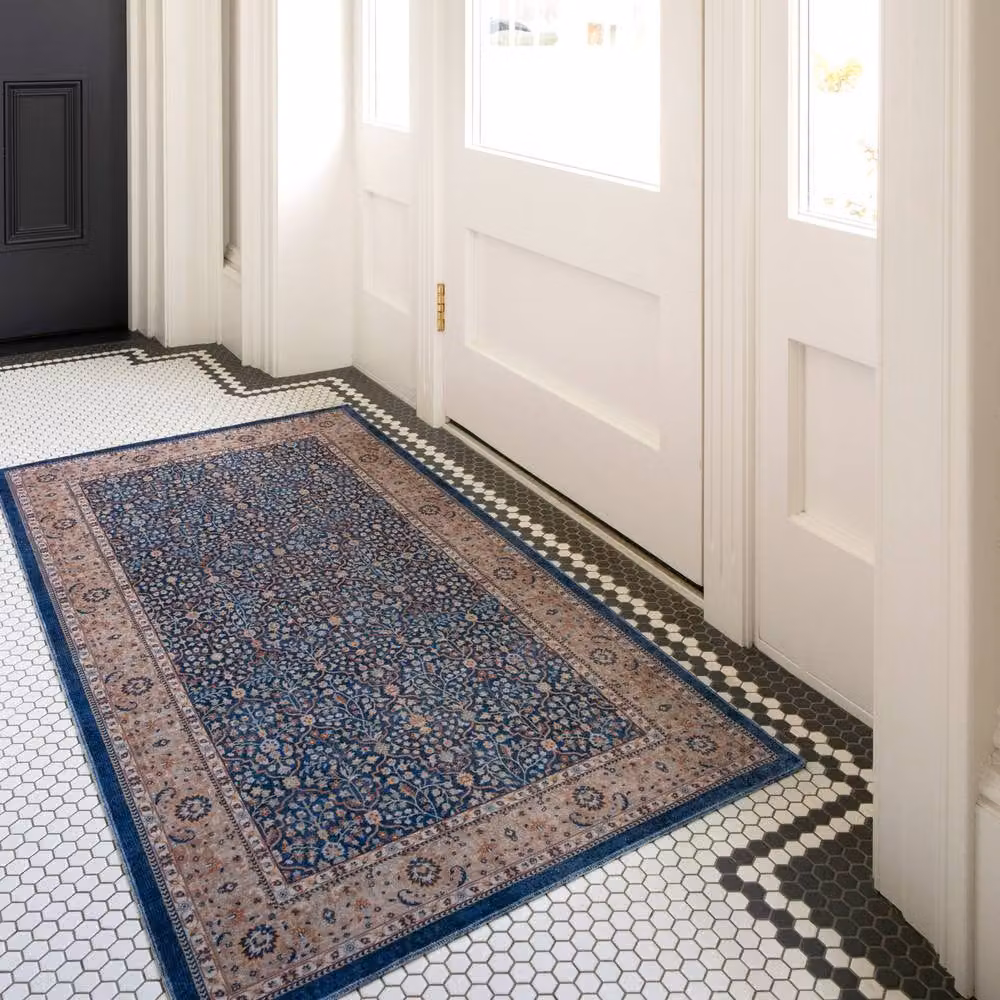 Kukoon Blue and Beige Traditional Persian Oriental Area Rug, W: 120 cm x L: 170 cm – 3
