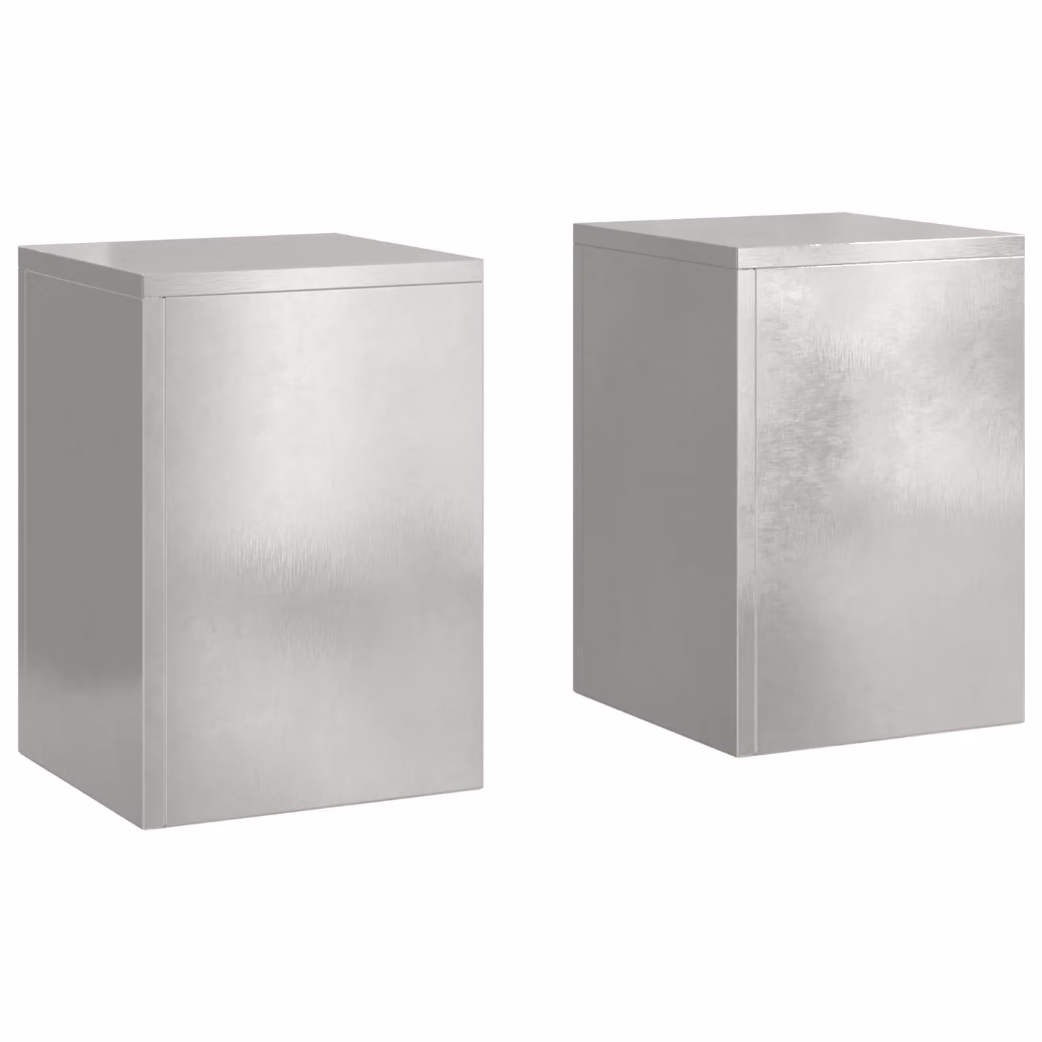 Berkfield Home Outdoor Stainless Steel Pillar Planter Tubs in Silver, 2 Pack, W/D/H: 24 x 24 x 35 cm – 2