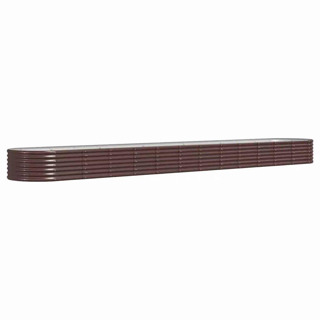 Berkfield Home Garden Powder-coated Steel Raised Bed in Brown, W/D/H: 512 x 80 x 36 cm – 2