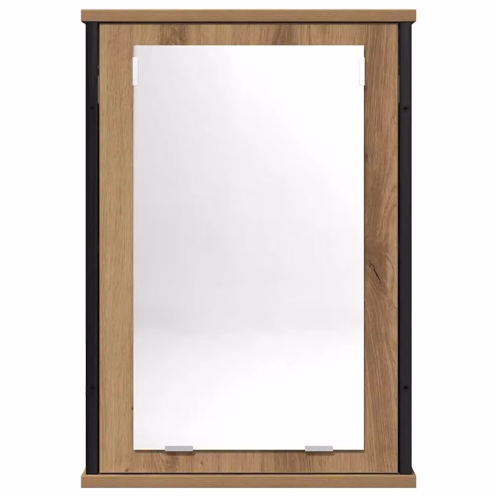 Berkfield Home Artisan Oak Bathroom Mirror Cabinet, Brown, W/D/H: 42 x 12 x 60 cm – 3
