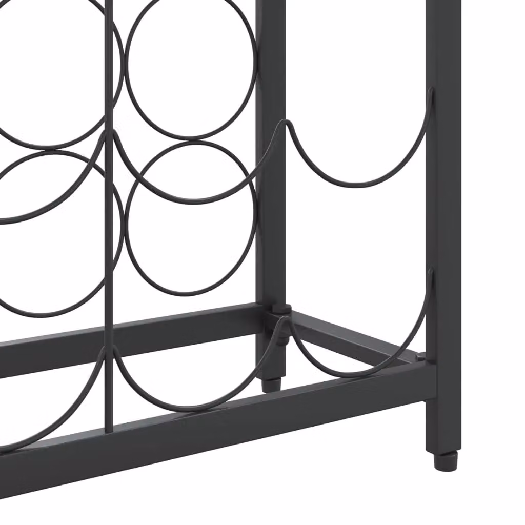 Berkfield Home Black Wrought Iron Wine Rack for 45 Bottles, W/D/H: 54 x 18 x 100 cm – 3