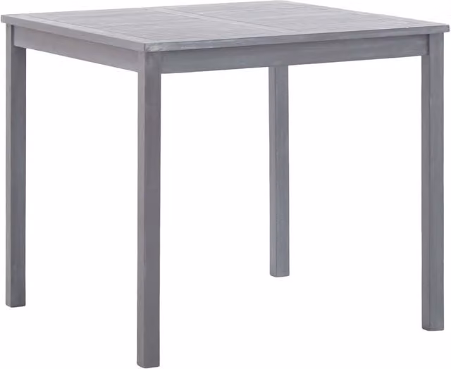 Berkfield Home Grey Square Garden Table in Solid Acacia Wood W/D/H: 80 x 80 x 74 cm – 1