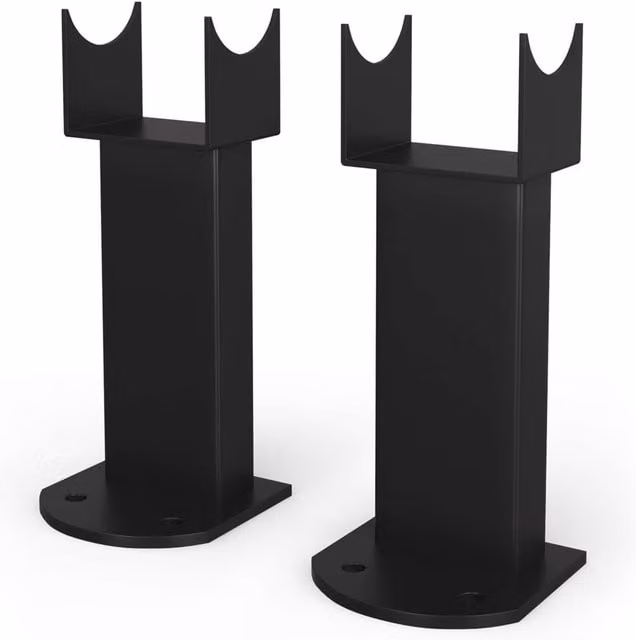 UK Radiators Omeara Designer Radiator Feet in Matt Black Steel, H: 12.4 cm x W: 7.0 cm