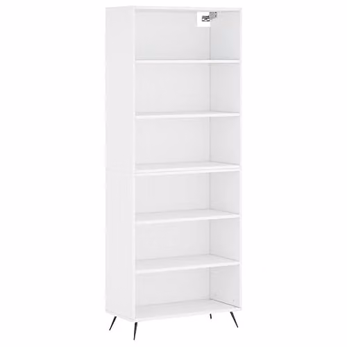 vidaXL Modern White Highboard in MDF and Metal, W/D/H: 69.5 x 32.5 x 180 cm – 1