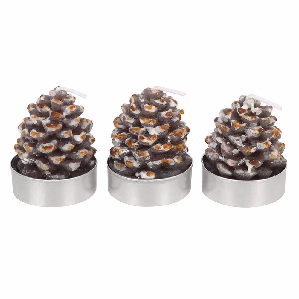 Something Different Brown Tealight Pine Candles, Pack of 6 – 2