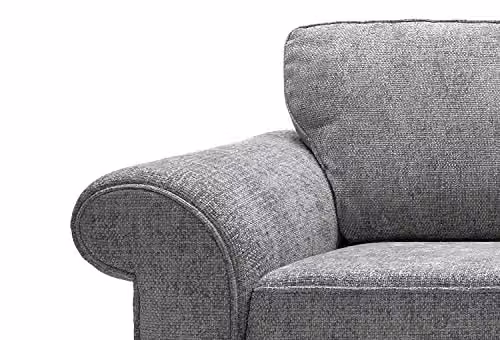 Abakus Direct Ingrid 3 Seater Sofa in Steel Grey with Braided Chenille Fabric, W/D/H: 215 x 95 x 90 cm – 5