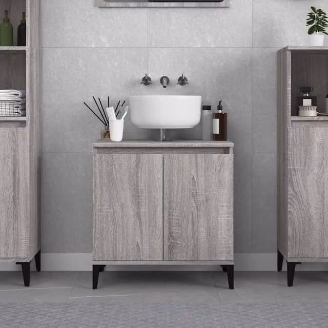 Berkfield Home Grey Sonoma Sink Cabinet W/D/H: 58 x 33 x 60 cm – 1