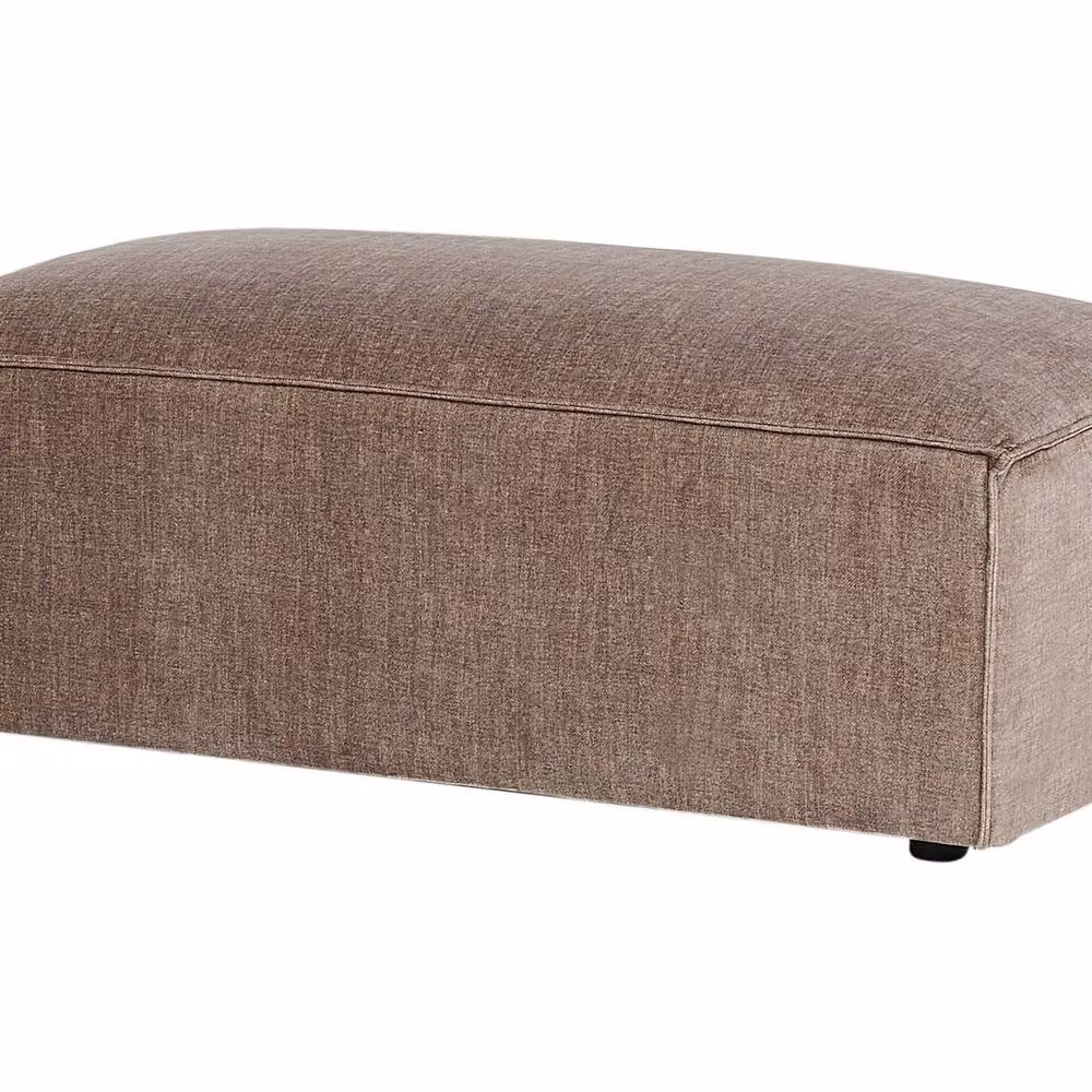 Wyld Haus Soft Body Brown Fabric Rectangular Ottoman – 2
