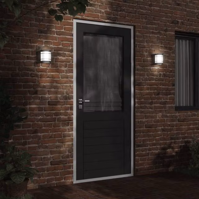 Berkfield Home Modern Black Stainless Steel and Glass Outdoor Wall Light for Garden