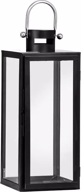Orsina Classic Black Metal and Glass Tabletop Lantern