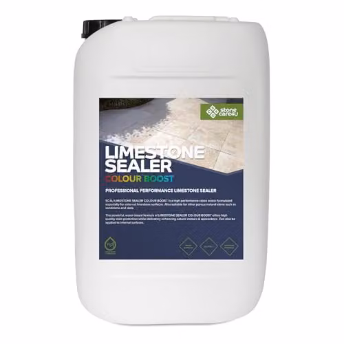 StoneCare4U Limestone Sealer Colour Boost 25L - Transparent Waterproof Colour Enhancement Exterior Sealant for Natural Stone, Sandstone and Slate – 1