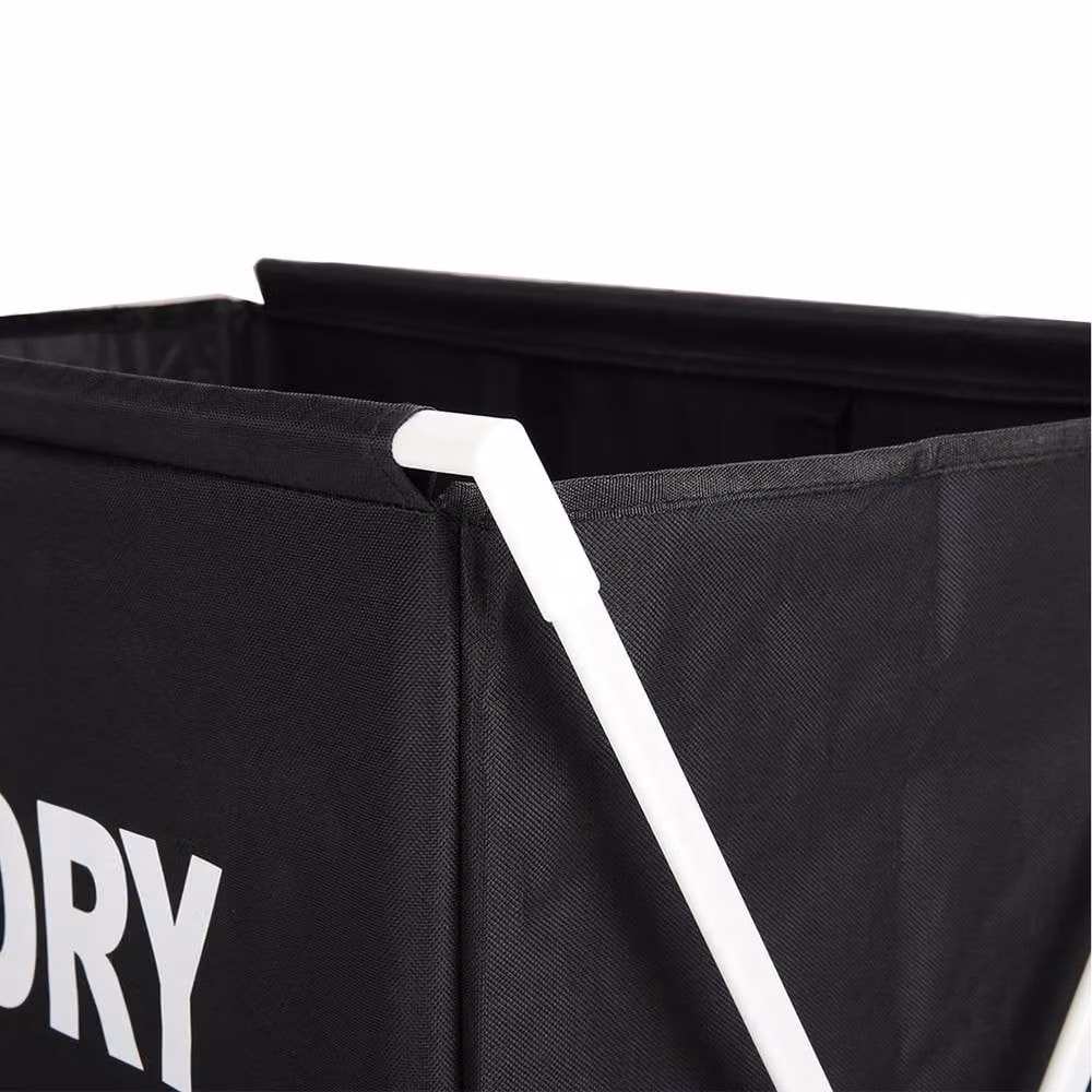 Garden Sanctuary Large Collapsible Fabric Laundry Basket with Handles, Black – 5