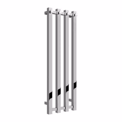 Bathroom Kingdom Todi Designer Heated Towel Rail in Silver, W/H: 80.0 x 26.0 cm