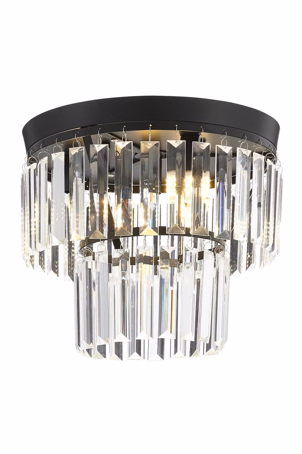 Garden Sanctuary Crystal Mount Ceiling Light in Black and Chrome – 2
