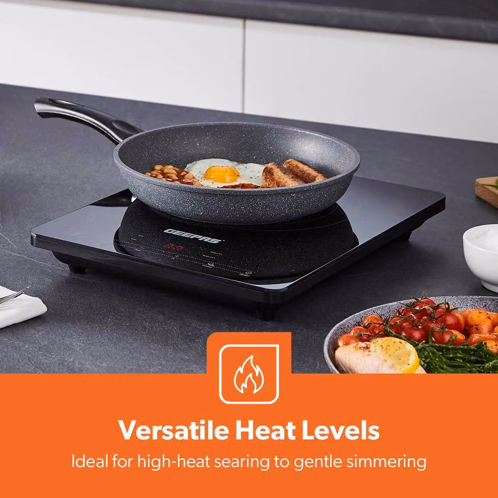 Geepas Portable Single Induction Cooker with Digital Touch Control and Overheat Protection, 2000W, Black – 4