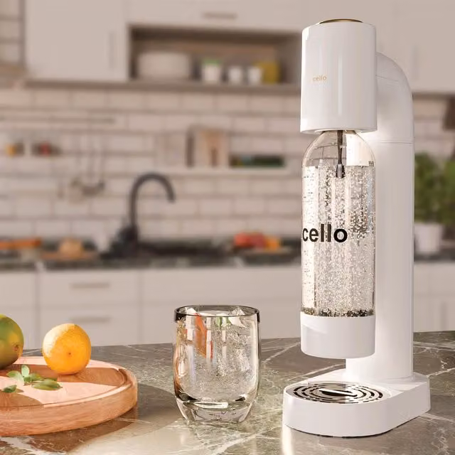 Cello Soda Maker with Gas Canister, White