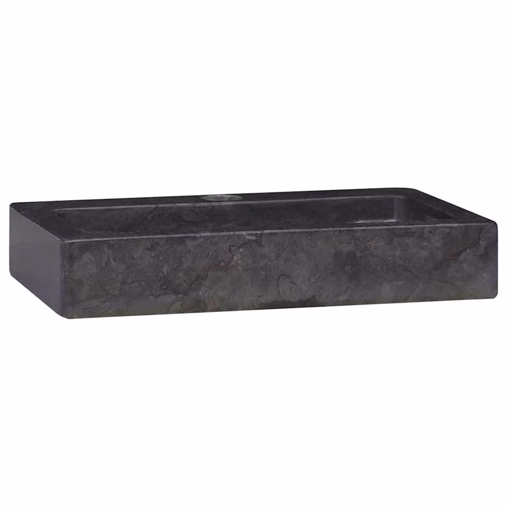 Berkfield Black Marble Wall Mounted Home Sink W/D/H: 38 x 24 x 6.5 cm – 3
