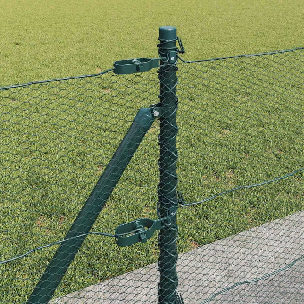 Berkfield Home Green PVC Coated Steel Hexagon Fence, H: 60 cm x W: 10 m – 3