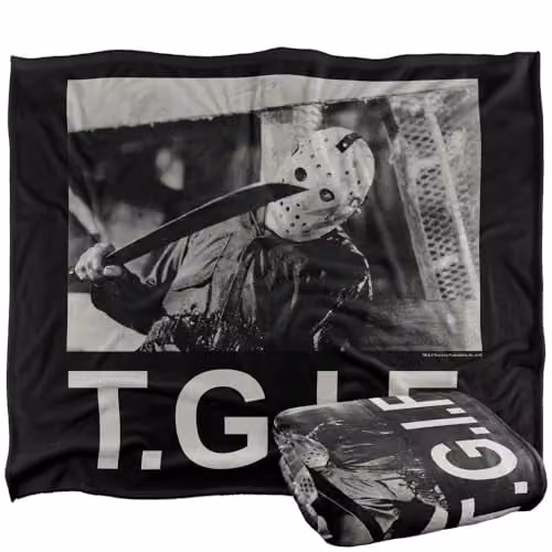 Warner Bros. Friday The 13th TGIF Silky Touch Super Soft Fleece Throw Blanket, Multicolour, W/D/H: 127.0 x 152.4 x 127.0 cm – 1