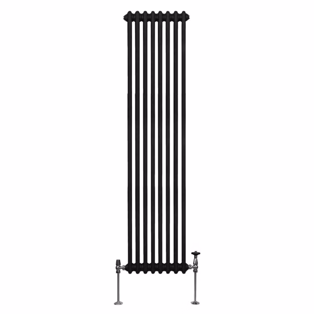 Monstershop Traditional 2 Column Steel Radiator in Black, H 180 cm x W 38 cm x D 7 cm – 2