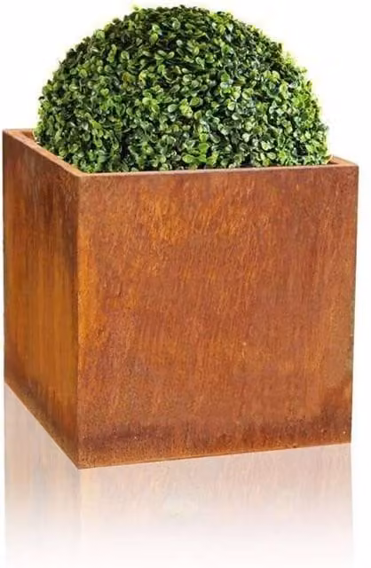Primrose Steel Cube Planter Tub in Brown or Silver, W/D/H: 60 x 60 x 60 cm – 1