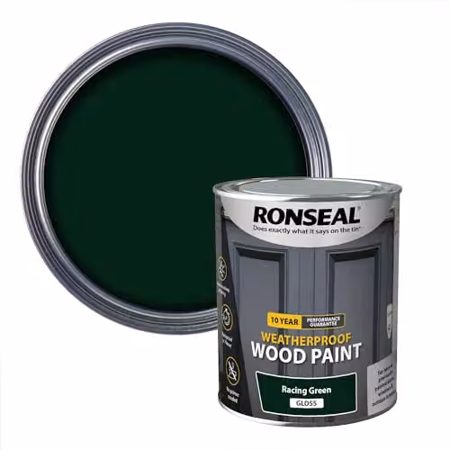 Ronseal Weatherproof Opaque Wood Paint Gloss Green 0.75 l