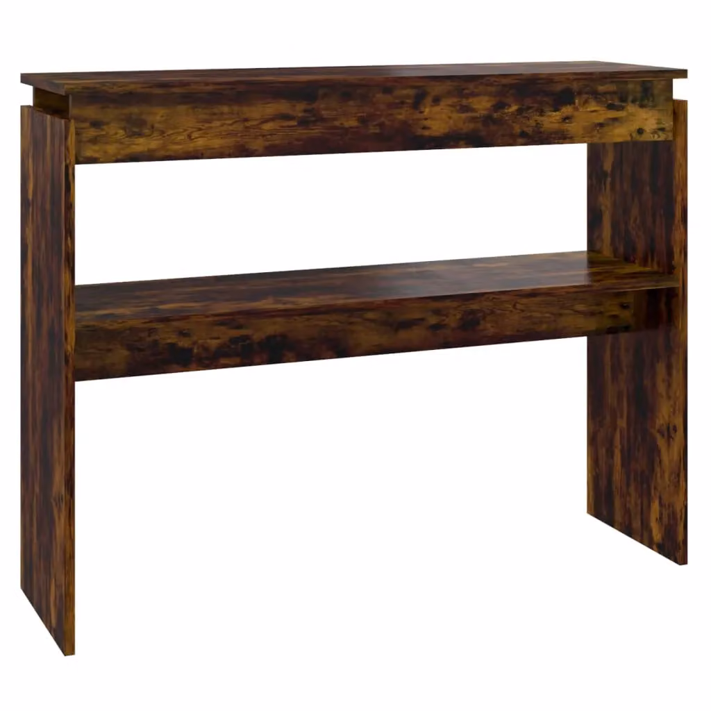 Berkfield Home Smoked Oak Console Table in Brown, W/D/H: 102 x 30 x 80 cm – 2