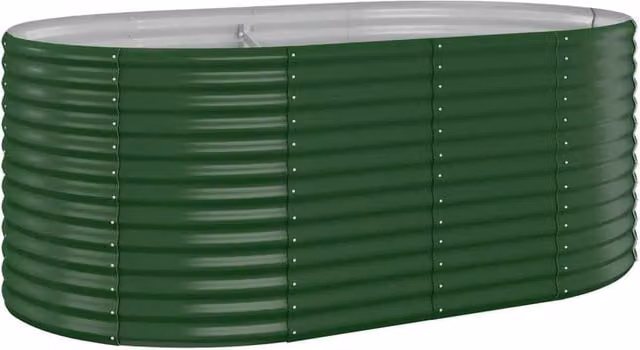 Berkfield Home Garden Powder-coated Steel Raised Bed in Green, W/D/H: 175 x 100 x 68 cm – 1