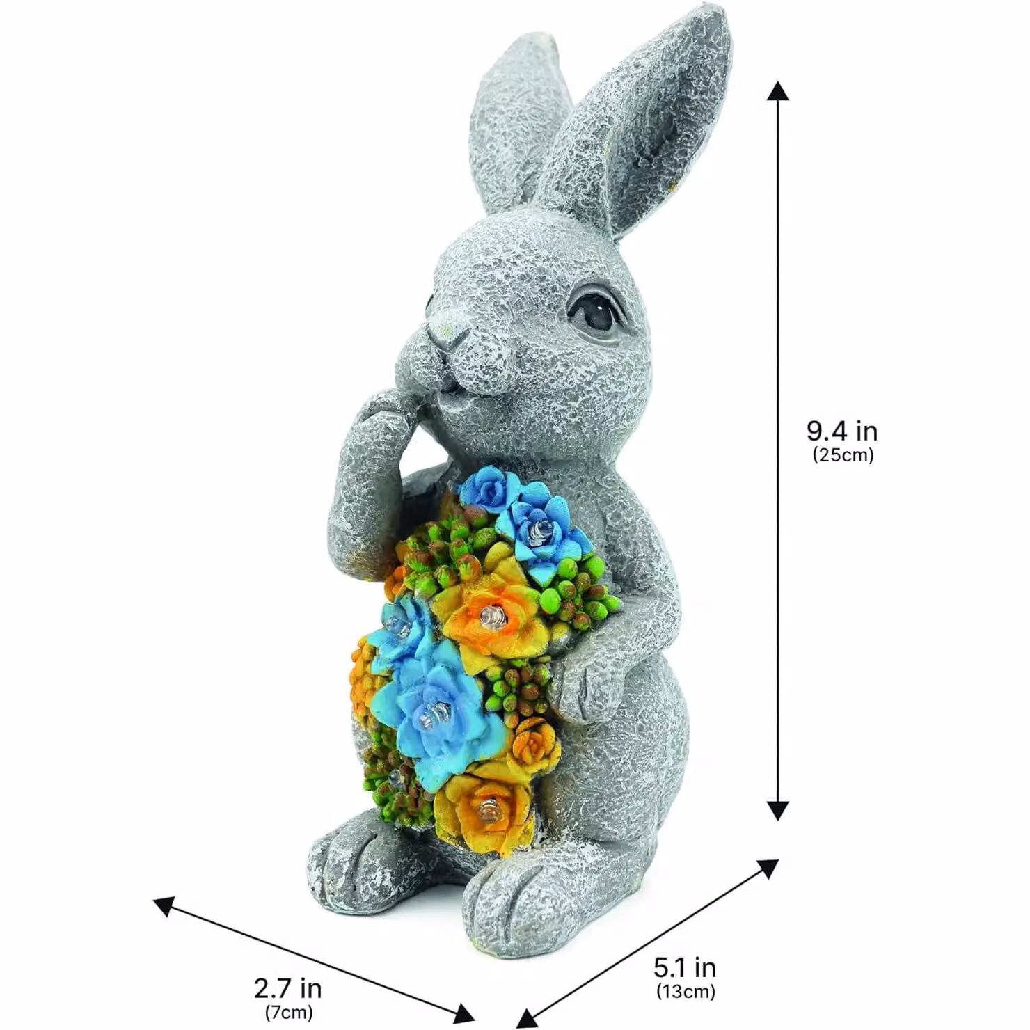 ILFD Group Ltd Solar Bunny Garden Ornament, Grey, 3 Pack – 2