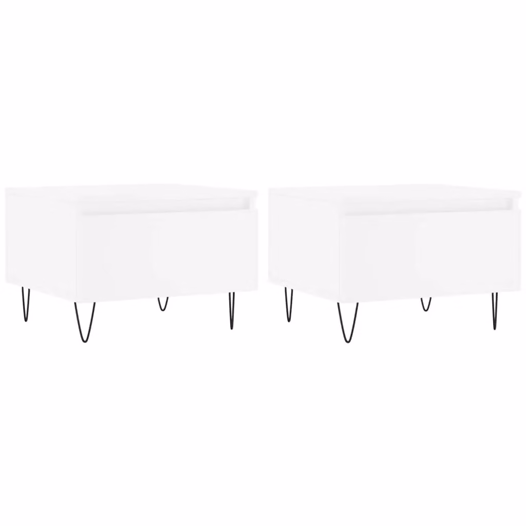 Berkfield Home Set of 2 Modern White Nesting Coffee Tables, W/D/H: 50 x 46 x 35 cm – 2