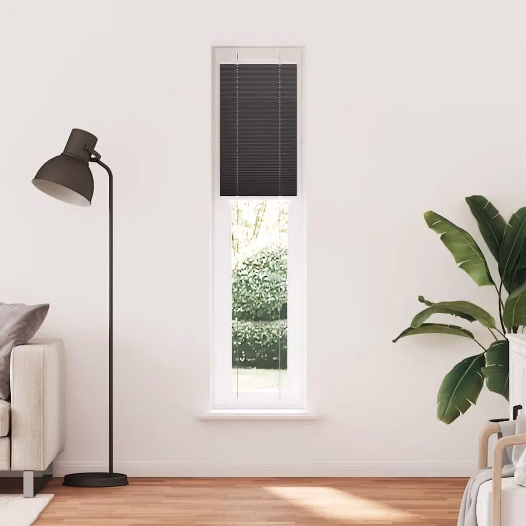 Berkfield Home Single Pleat Black Polyester Semi-Transparent Blind, W: 49.4 cm, H: 200 cm – 2