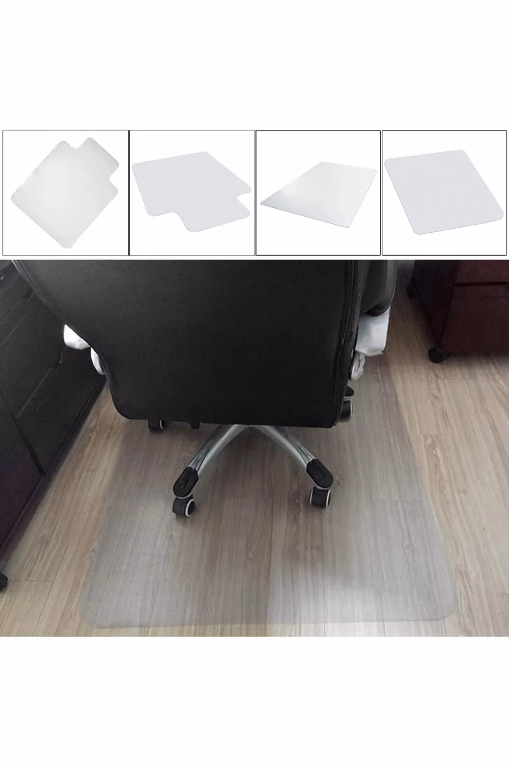 Living and Home Transparent PVC Non-Slip Office Chair and Desk Mat Floor Protector – 5