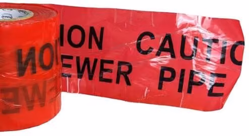 ProSolve Red Detectable Underground Warning Tape for Sewer Pipes, W: 15 cm, L: 100 m