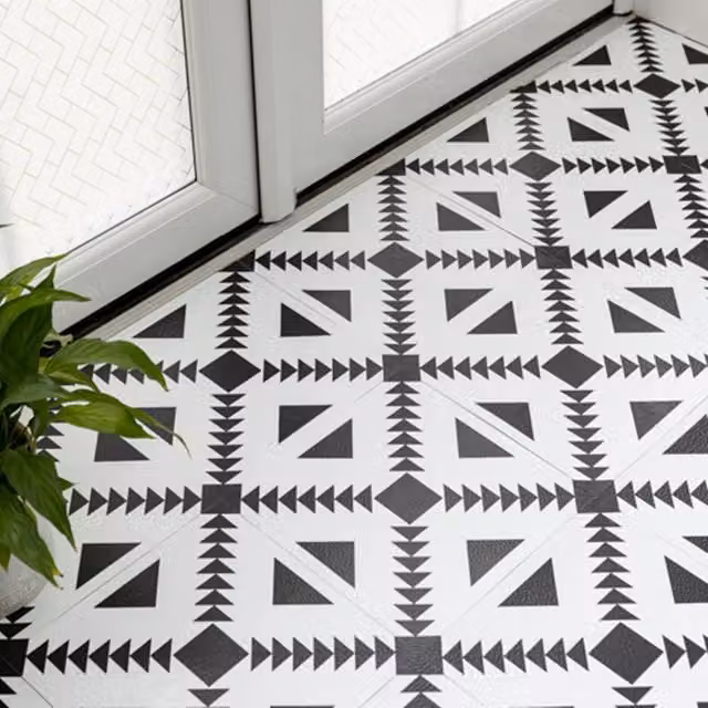 FloorPops Parla Self Adhesive Vinyl Floor Tiles, White, Pack of 10 (0.93sqm), W/D/H: 30.48 x 30.48 x 30.48 cm