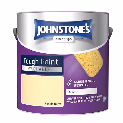 Johnstone's Vanilla Burst Matt Emulsion Paint, Yellow, 2.5L – 1