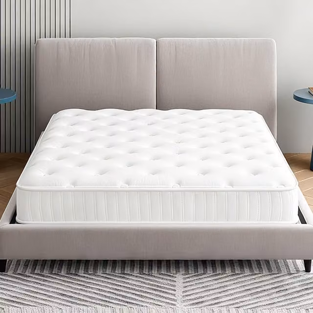 Livingandhome White Hybrid Mattress with Memory Foam and Cotton, W/D/H: 90 x 200 x 27.94 cm