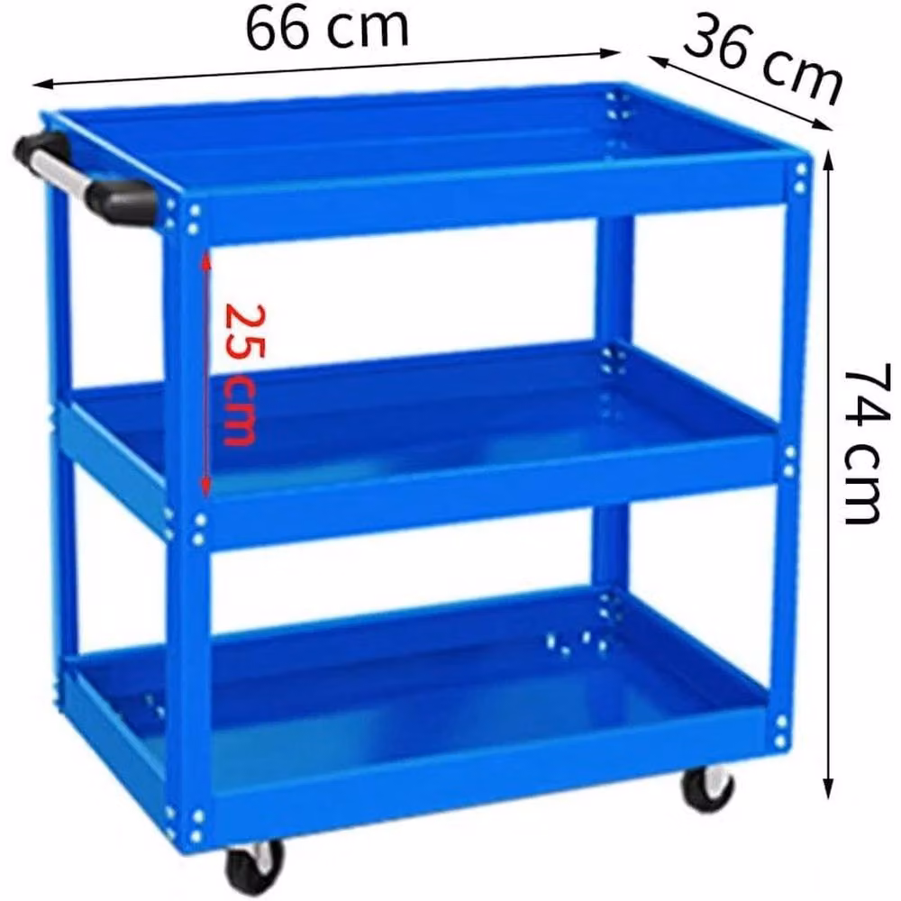 FORGEVIO Heavy Duty Tool Storage Garage Trolley in Blue – 4
