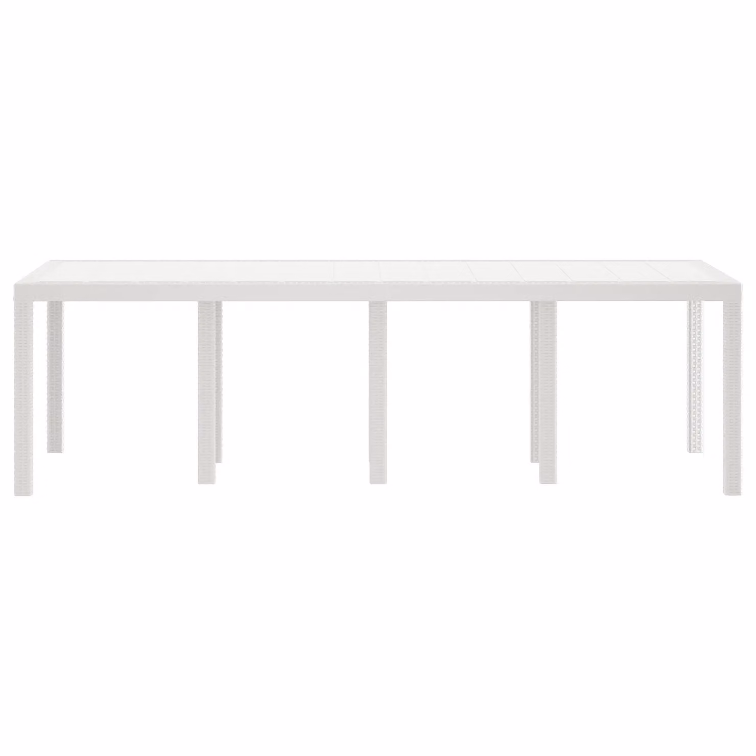 Berkfield Home White Poly Rattan Garden Table W/D/H: 250 x 100 x 73 cm – 2