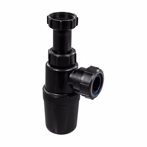 McAlpine AA10-BL Black 1.25 inch Slim Bottle Trap with Adjustable Inlet